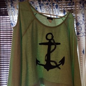 Mint green anchor sweatshirt.