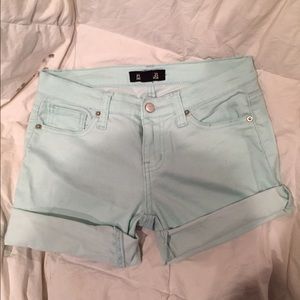 Mint Green Cotton Shorts