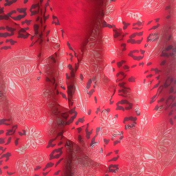 Red Ruffled Top - Picture 3 of 4