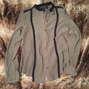 Army Green and Black Blouse