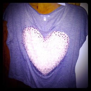 Delia's Crop Top withHeart Design Made of Roses