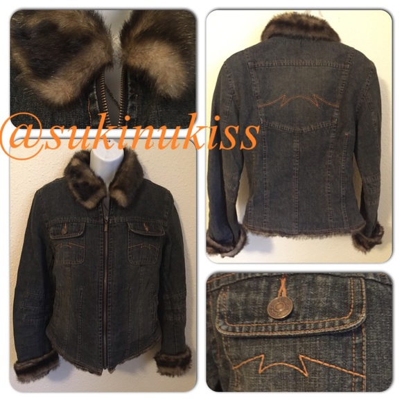 ✨Fur denim jacket✨