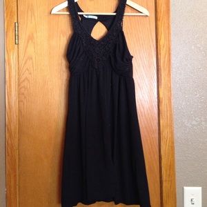 ✂️Crocheted front black short dress