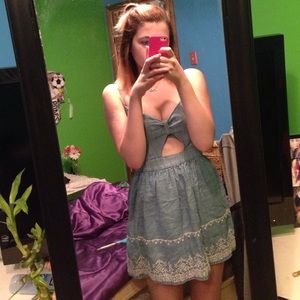 Denim cut out dress