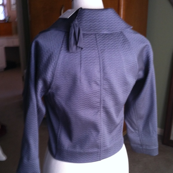 Anthropologie Jacket Gray w/woven Chevron design - Picture 3 of 4