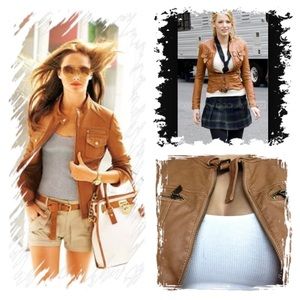 Brown leather jacket