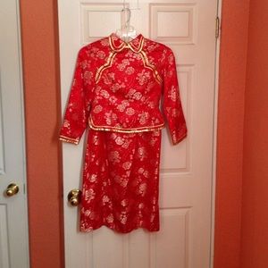 Red Chinese Silk Dress