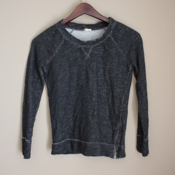 Jcrew heathered grey shirt with bottom side zipper
