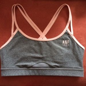 Abercrombie and Fitch Gray and Pink Sports Bra