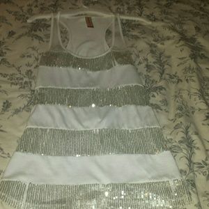 Racee back sparkely tank