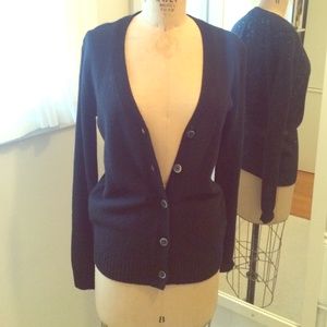 Black Wool Blend Cardigan