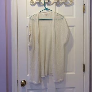 Long white short sleeved sweater