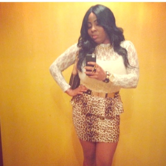 Leopard peplum skirt !