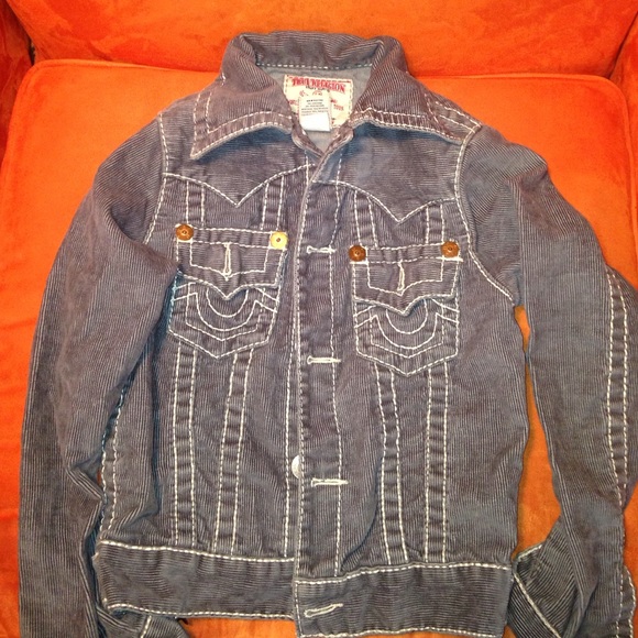 Kids Grey corduroy jacket.