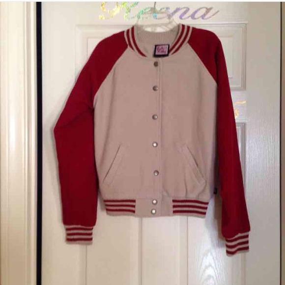 Burgundy varsity jacket