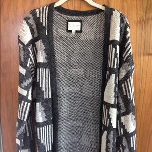 I Love H81- Patterned Long Sleeve Cardigan