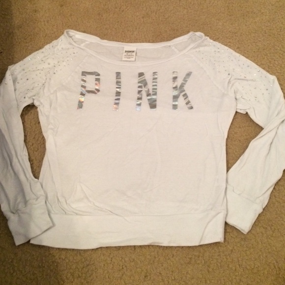 Victoria's Secret PINK white long sleeve shirt