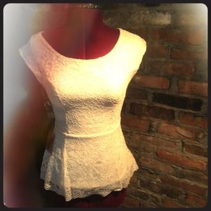 Cream Lace Peplum