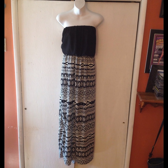 Black Tribal Maxi Dress