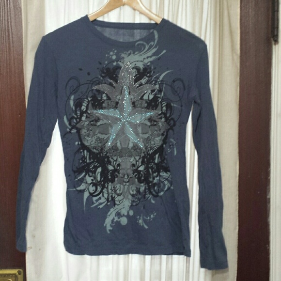 Petrol rhinestone star shirt