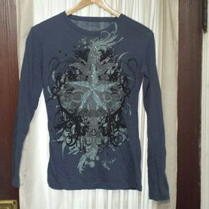 Petrol rhinestone star shirt