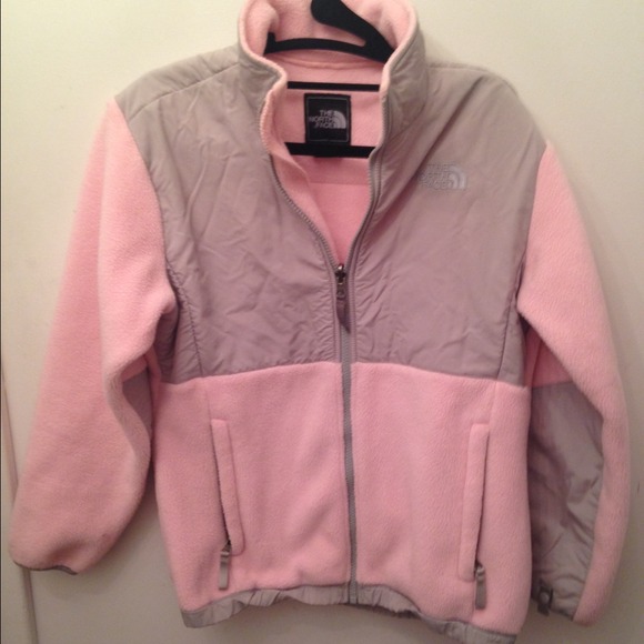 Baby Pink and Grey North Face Denali Jacket