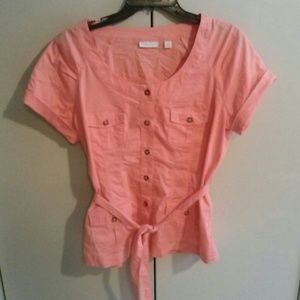 Peach dress blouse