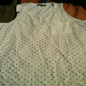Jersey tank top leather look