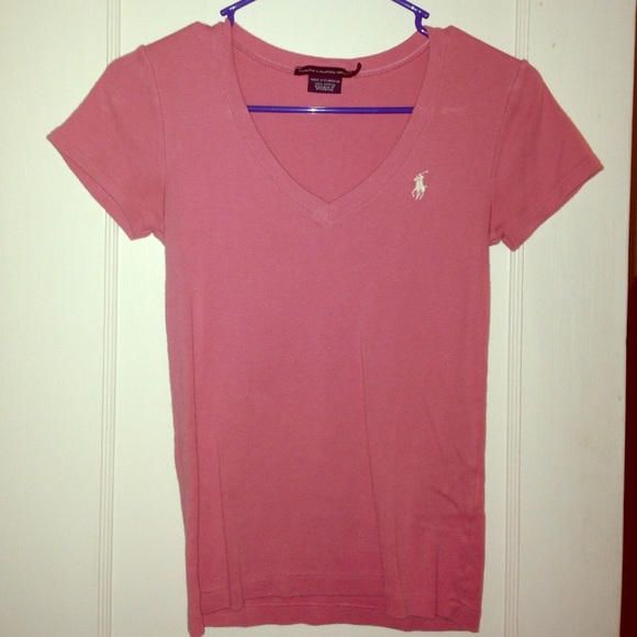 Rose pink Ralph Lauren Polo v-neck