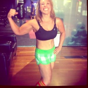 Lulu green check shorts