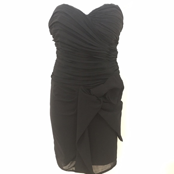 Black ruffle dress with bow