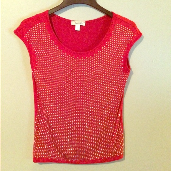 Adorable Red, Gold Sequin Top - Picture 1 of 2