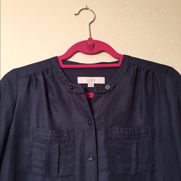 LOFT Tops - Loft Navy Blue Button Up, Size XS LOFT Tops - Loft Navy Blue Button Up, Size XS