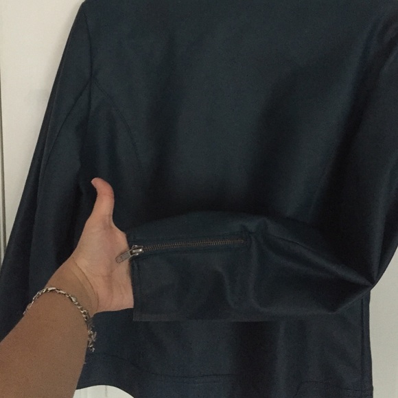 Dark teal Vegan Leather girly moto - Picture 4 of 4