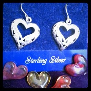 Sterling silver heart earrings