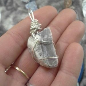 Lepidolite wire wrap pendant