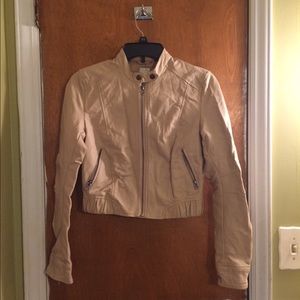 Blush faux leather jacket