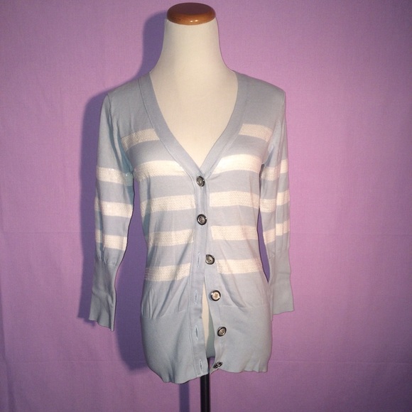 Blue and White Stripped Sweater By Meringue - Picture 2 of 4