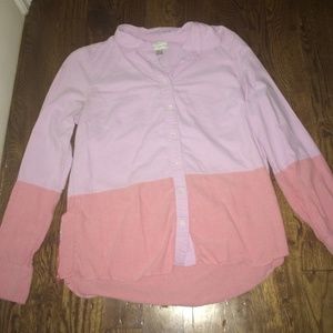 J. Crew pink button up top