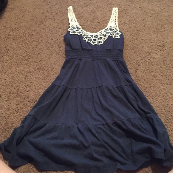 Navy blue with lace dress