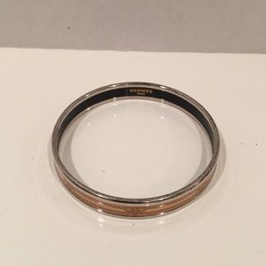 Hermes beige classic enamel bangle size sma