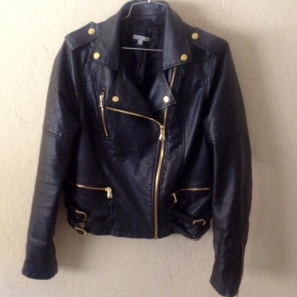 Charlotte Russe Large Black Leather Jacket
