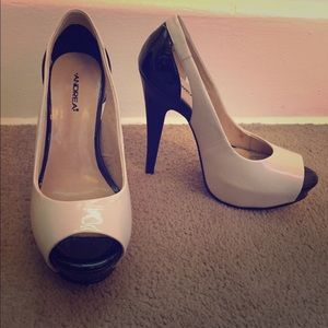 Andrea Beige and Black heels