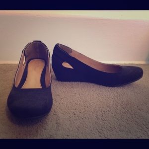 Black Seude Andrea's flats with heel