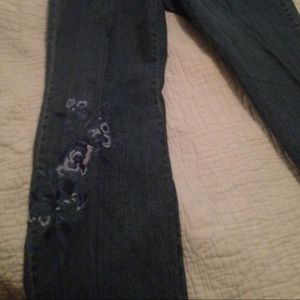 A pair of Coldwater Creek boot-cut jeans.