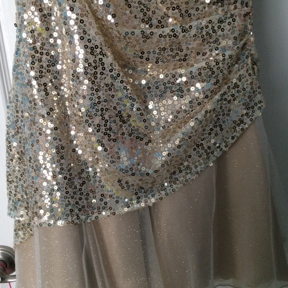 Strapless formal gold sequin dress - Picture 3 of 4