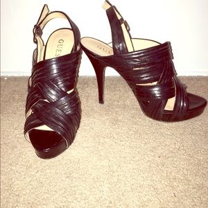 Guess Black Leathered