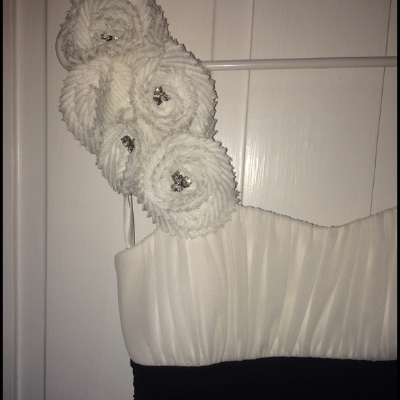 White and black formal dress