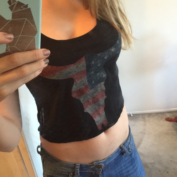 American Flag Bull Skull Tank Top