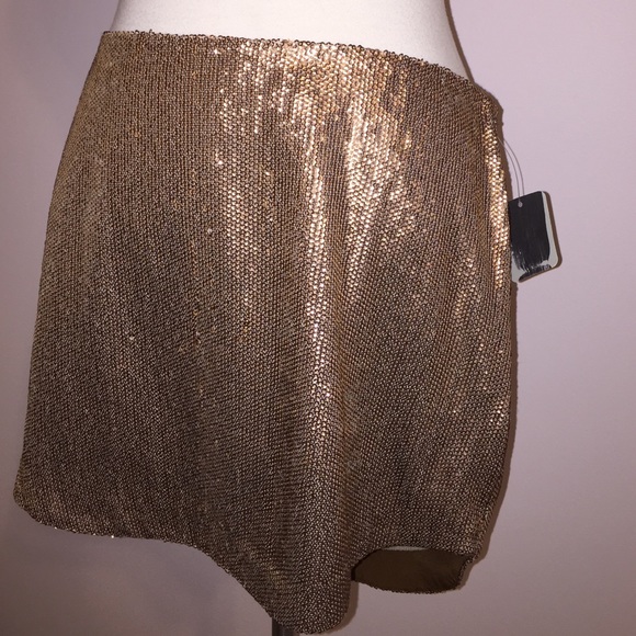 Gold sequined skirt
